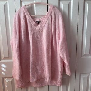 Pink V-Neck Sweater Charlotte Russe Plus Size